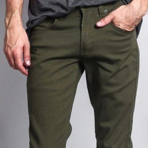 Men Olive Green Skinny Jeans
